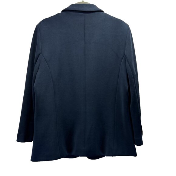 Skies Are Blue Women's Blazer Sz L Blue Long Sleeve Floral Lining Pockets Open - Picture 2 of 9